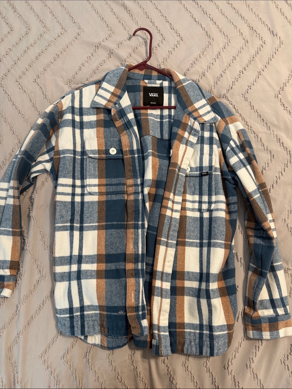 Vans Blue, Cream & Brown Plaid Flannel Shacket